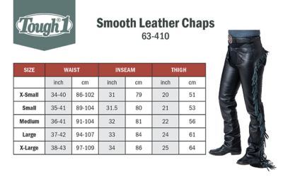 Image showing  Unisex Smooth Leather Chaps with Fringe