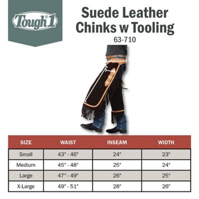 Image showing  Unisex Suede Leather Chinks with Basket Stamp Yoke