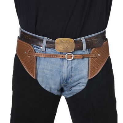 Image showing  Unisex Premium Suede Chinks with Basketweave Accents