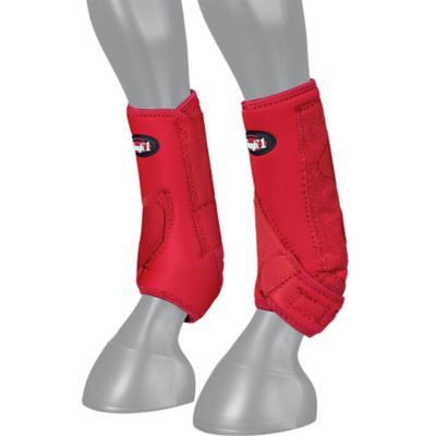 Tough1 Front Vented Horse Sport Boots, Medium, Red, 2 ct.