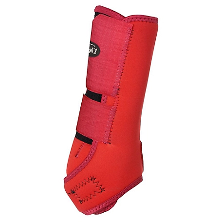 Tough-1 Front Vented Horse Sport Boots, Medium, Red, 2 ct.