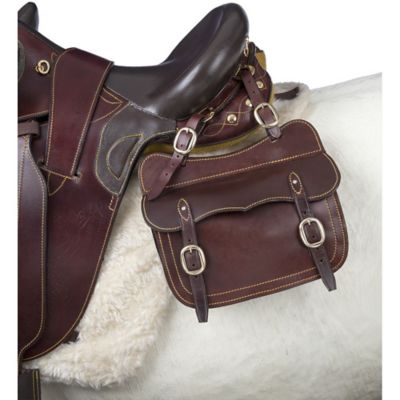 Image showing 1 th Tough1 Australian Outrider Collection Leather Saddle Pocket
