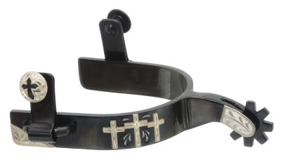 Tough1 Black Steel Triple Cross Spurs
