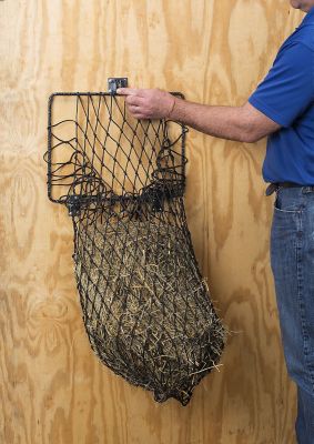 Image showing  Hay Hoops II Quick Assemble Collapsible Wall Feeder with Net In Hammered Finish
