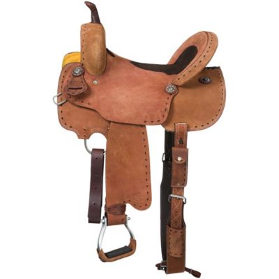 Tough1 Branson Buckstitch Roughout Barrel Saddle