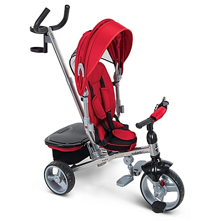 Huffy Malmo Luxe Canopy Tricycle with Push Handle, Red