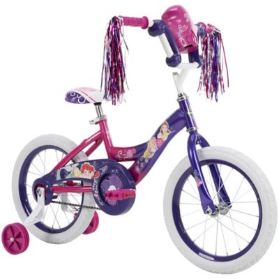 huffy girls' 16 in. disney princess bike with bubble-maker, purple/pink