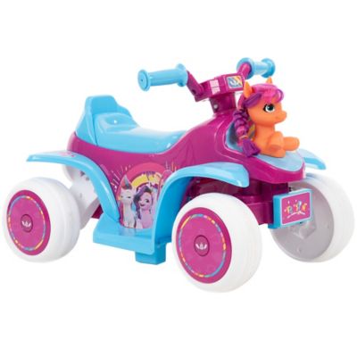 huffy my little pony 6v ride on bubble quad toy for kids, pink, 19071