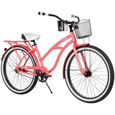 Huffy 26 in. Hawthorn Cruiser Bike, 1 Speed, Gloss Coral