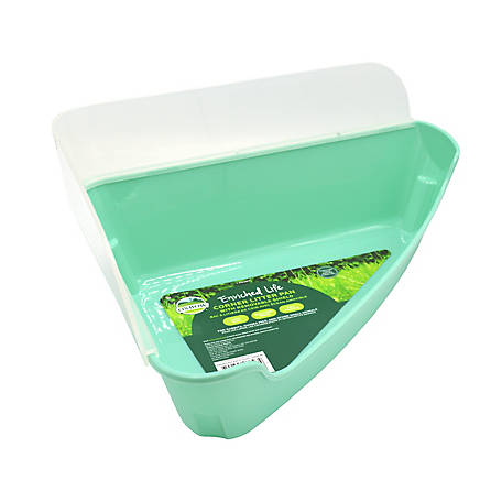 Oxbow Animal Health Enriched Life Corner Litter Pan with Removable Shield