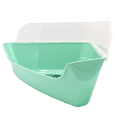 Image showing  Enriched Life Corner Litter Pan with Removable Shield for Small Pets