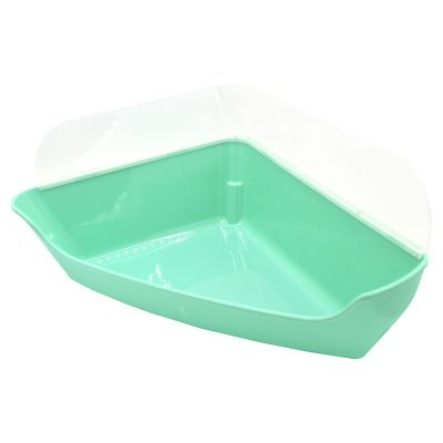 Image showing  Enriched Life Corner Litter Pan with Removable Shield for Small Pets