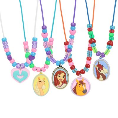 Image showing  Dreamworks Spirit Riding Free Necklace Activity Set with 5 Charms, 150 Beads and 5 Necklaces