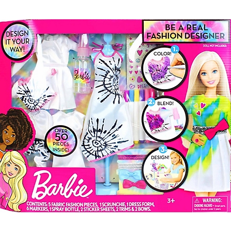 Tara Toy Barbie Tie-Dye Be a Real Fashion Designer Doll Clothes Designing Kit