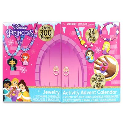 tara toy disney princess jewelry activity advent calendar, 24 gifts inside and over 300 pc.