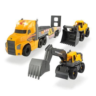 Dickies Toys 28 in. Mack Truck with 2 Volvo Construction Trucks