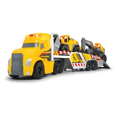 Image showing  28 in. Mack Truck with 2 Volvo Construction Truck Toys