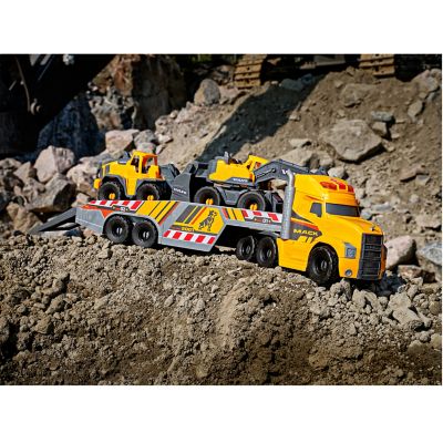 Image showing 7 th Dickies 28 in. Mack Truck with 2 Volvo Construction Truck Toys