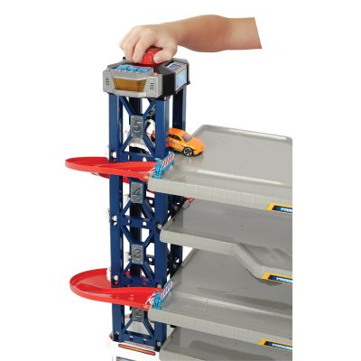 Image showing 1 th Dickie Toys Parking Garage Playset with 4 Die-Cast Cars and Die-Cast Helicopter