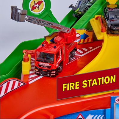 Image showing  Majorette Super City Garage Playset with 6 Die-Cast Cars