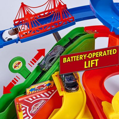 Image showing 6 th Dickie Toys Majorette Super City Garage Playset with 6 Die-Cast Cars