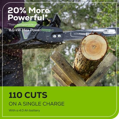 Image showing  18 in. 60V Cordless Chainsaw, Battery and Charger Included, 2019302
