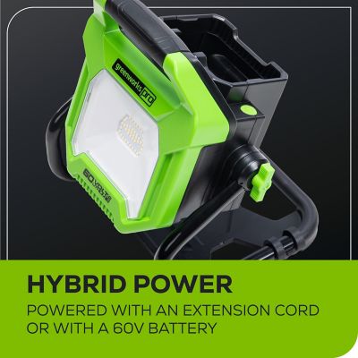 Greenworks 2,500-Lumen 60V Cordless Battery Work Light, Dual Power (AC ...
