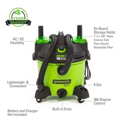 Image showing  9 gal. Cordless 60V Wet/Dry Vacuum Cleaner with Corded Option, Tool Only