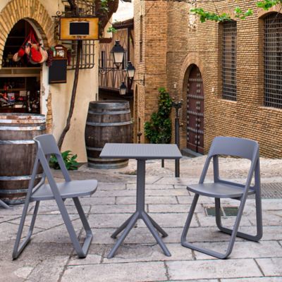 Siesta 3 pc. Dream Folding Outdoor Bistro Set, Dark Gray