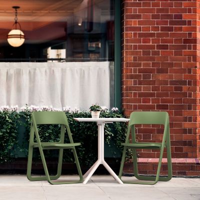 Siesta 3 pc. Dream Folding Outdoor Bistro Set, Green/White