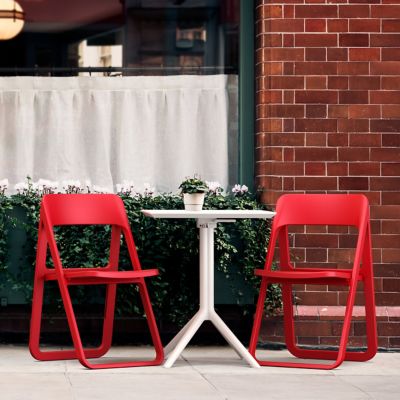 Siesta 3 pc. Dream Folding Outdoor Bistro Set, Red/White