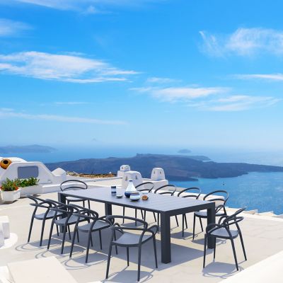 Siesta 11 pc. Mila Outdoor Dining Set, Dark Gray