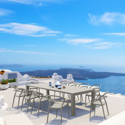 Siesta 11 pc. Mila Outdoor Dining Set, Taupe