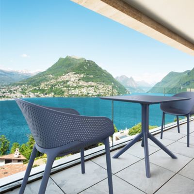 Siesta 3 pc. Sky Outdoor Bistro Set, Dark Gray