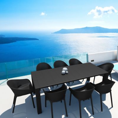 Siesta 9 pc. Sky Outdoor Dining Set, Black