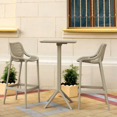 Siesta 3 pc. Sky Air Square Outdoor Bar Set, Taupe