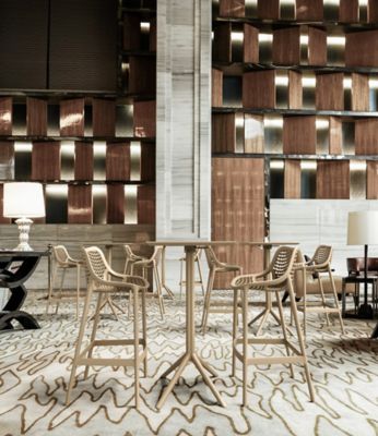 Image showing  3 pc. Sky Air Square Outdoor Bar Set, Taupe