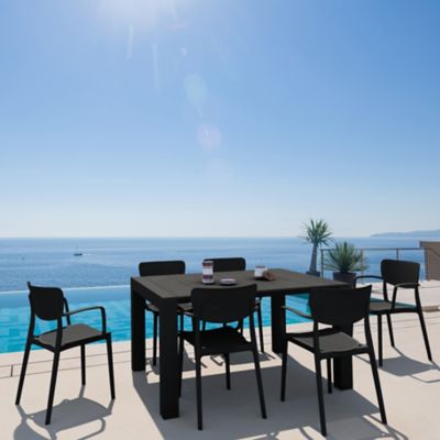 Siesta 7 pc. Loft Outdoor Dining Set, Black