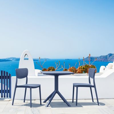 Siesta 3 pc. Lucy Outdoor Bistro Set, 24 in., Dark Gray