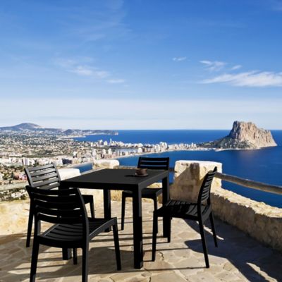 Siesta 5 pc. Ares Square Outdoor Dining Set, Black