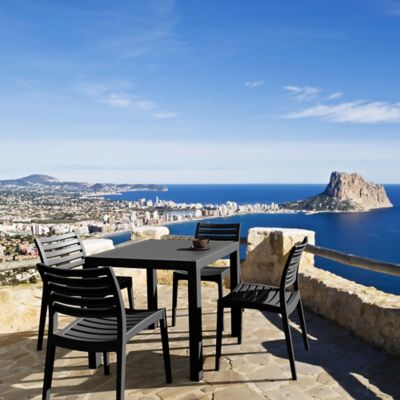 Siesta 5 pc. Ares Square Outdoor Dining Set, Dark Gray