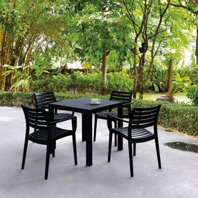 Siesta 5 pc. Artemis Square Outdoor Dining Set, Black