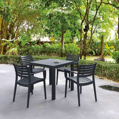 Siesta 5 pc. Artemis Outdoor Square Dining Set, Dark Gray