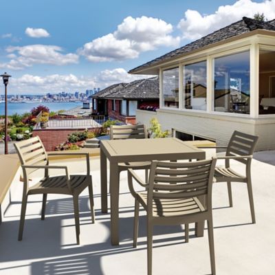 Siesta 5 pc. Artemis Square Outdoor Dining Set, Taupe