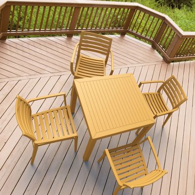 Siesta 5 pc. Artemis Square Outdoor Dining Set, Cafe Latte