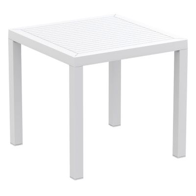 Image showing  3 pc. Air Mix Square Outdoor Dining Set, White/Taupe