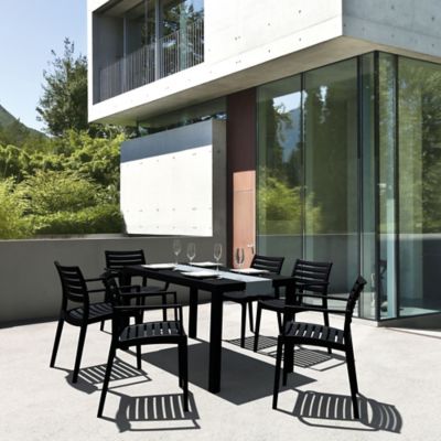 Siesta 7 pc. Artemis Rectangular Outdoor Dining Set, Black