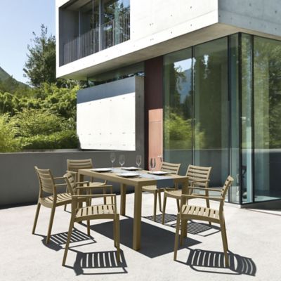 Image showing  7 pc. Artemis Rectangular Outdoor Dining Set, Taupe