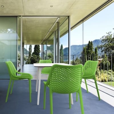 Siesta 3 pc. Air Maya Square Outdoor Dining Set, White/Green