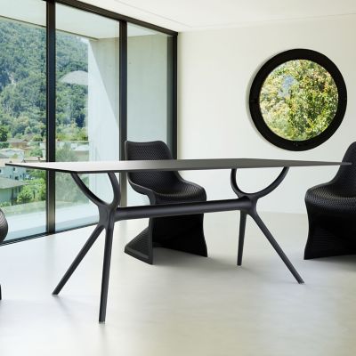 Image showing  Air Rectangular Outdoor Table, Black, 71 x 35.5 x 29.5in.